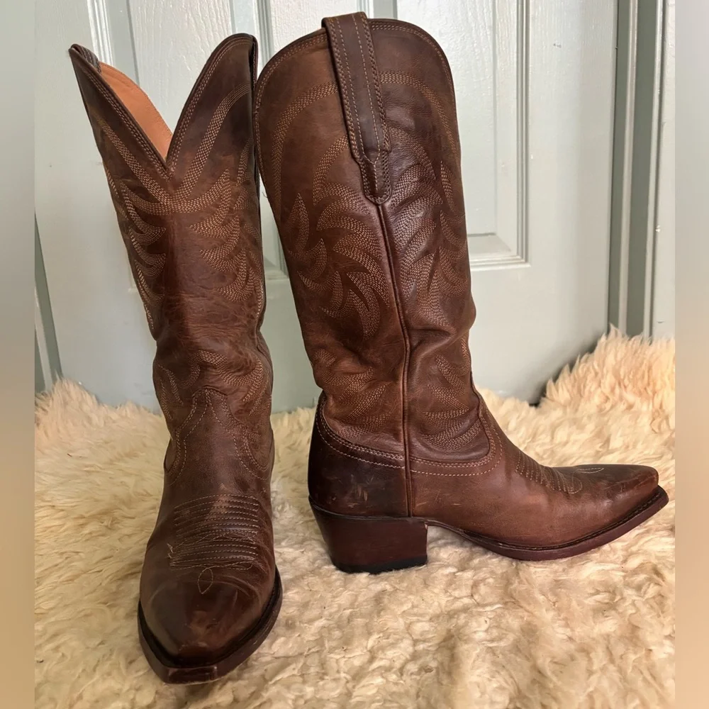 Tecovas The Annie Boots in Café Leather size 8 - Picture 3 of 14